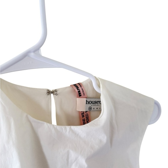 House of CB NEW CLARETTA White Pleated Cotton Mini Dress - Picture 8 of 10